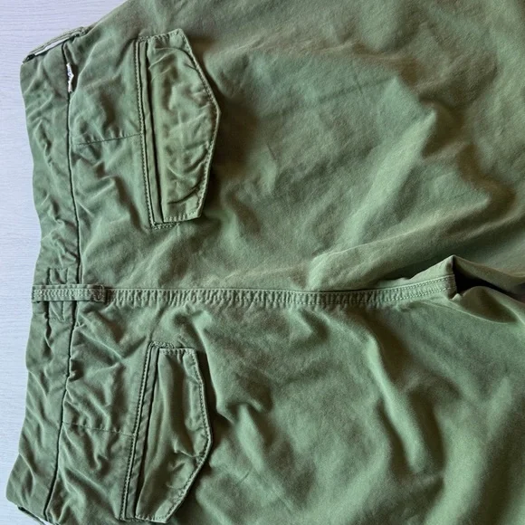 MOTHER Shaker Prep Fray Olive Green Pants with Red Accent Size 27 - Picture 6 of 10